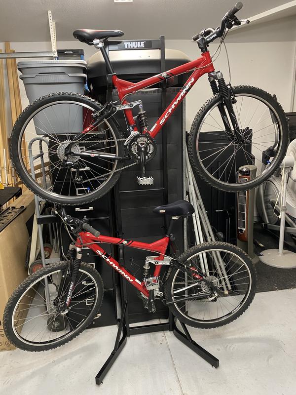 Bike stacker store storage rack