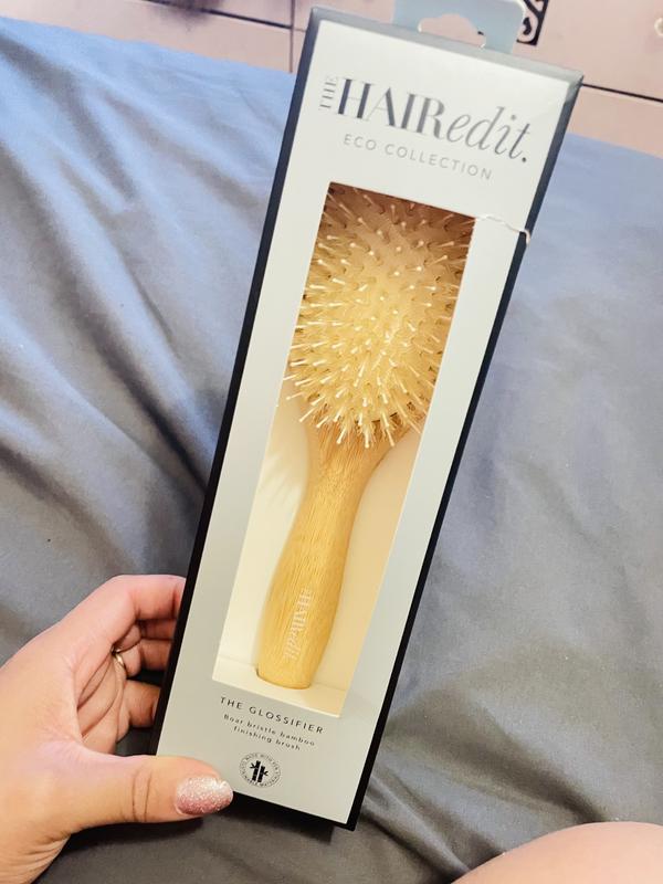 The Glossifier Boar Bristle Bamboo Finishing Brush | The Hair Edit