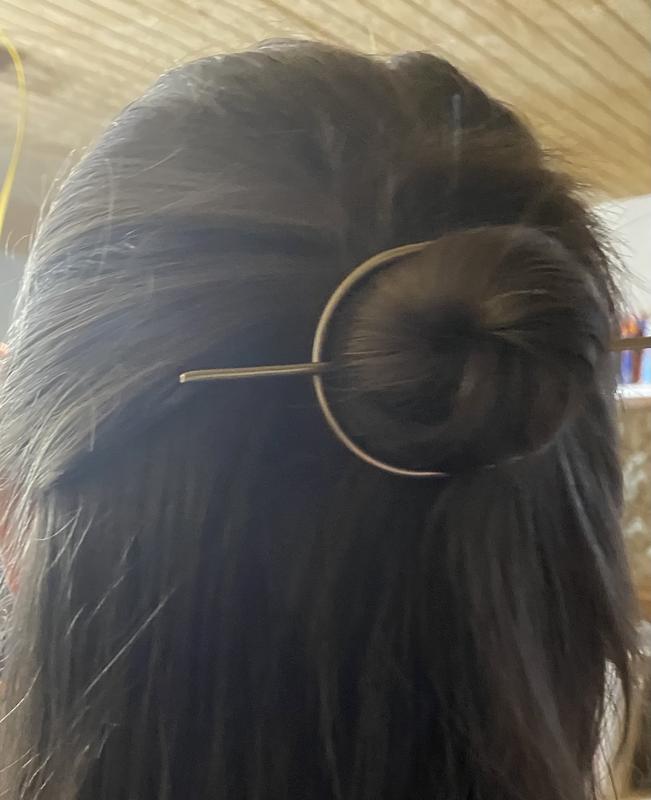 Soft Gold Hoop + Pin Hair Slide