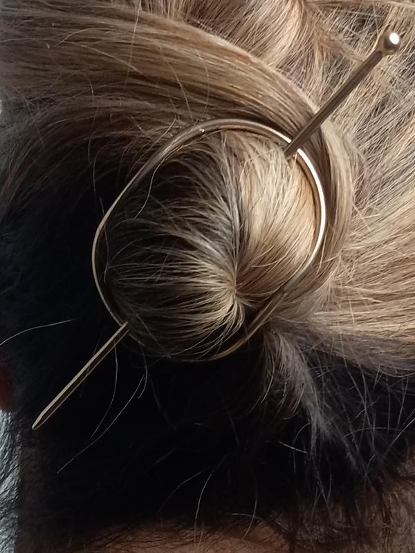 Gunmetal Hoop + Pin Hair Slide