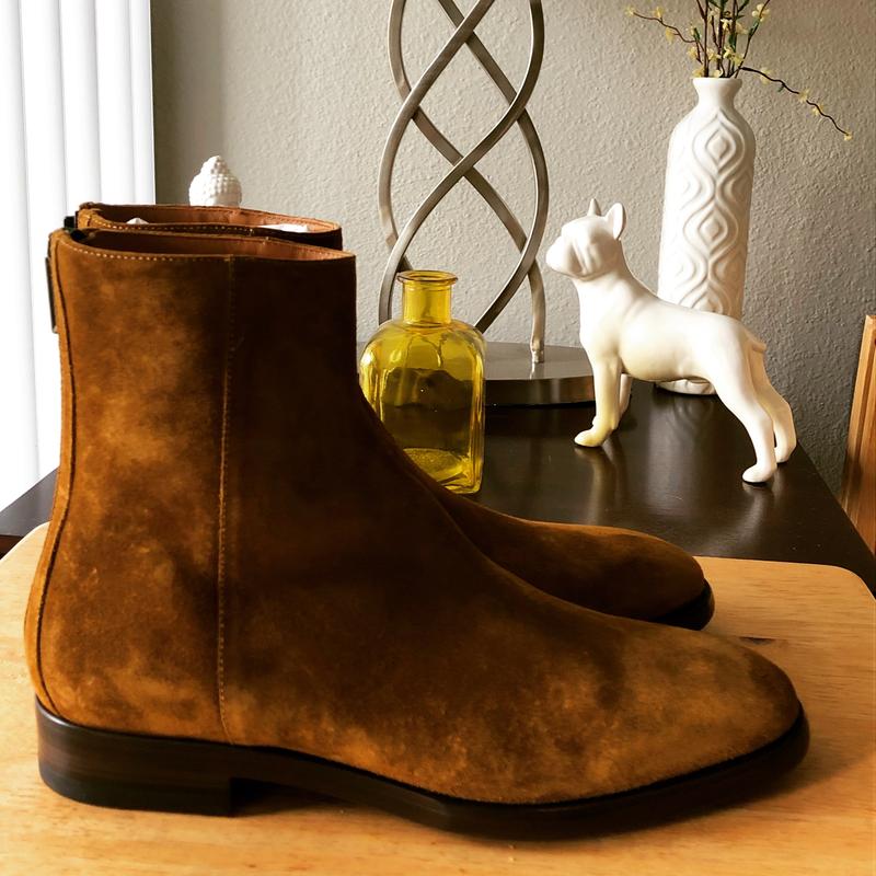 frye wright back zip leather boot