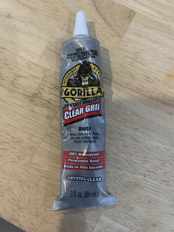 Gorilla Clear Grip Contact Adhesive, Waterproof, 3 Ounce, Clear, (Pack of 1)