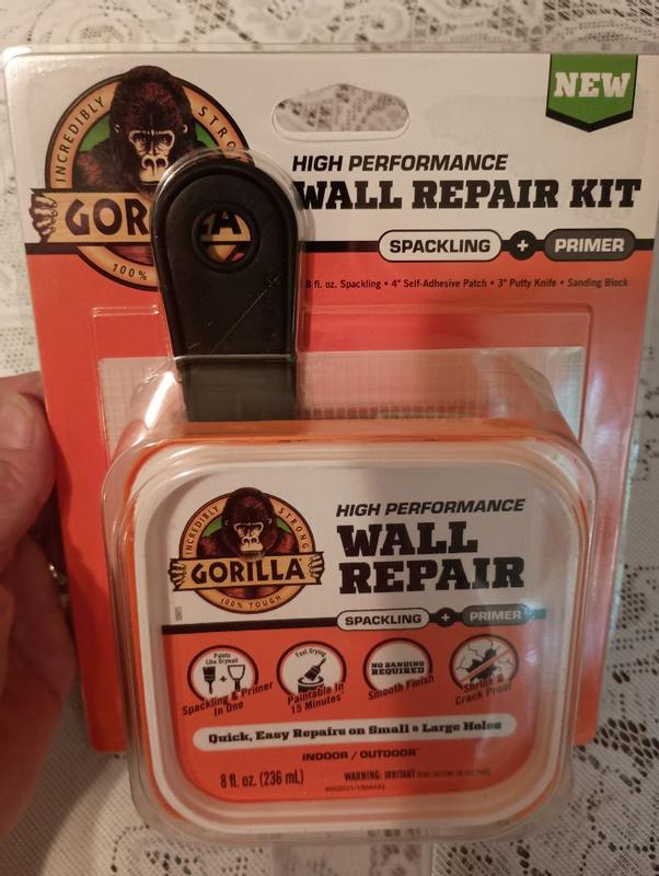 Gorilla Wall Repair 8-oz Interior/Exterior White Spackling Kit 103959 ...