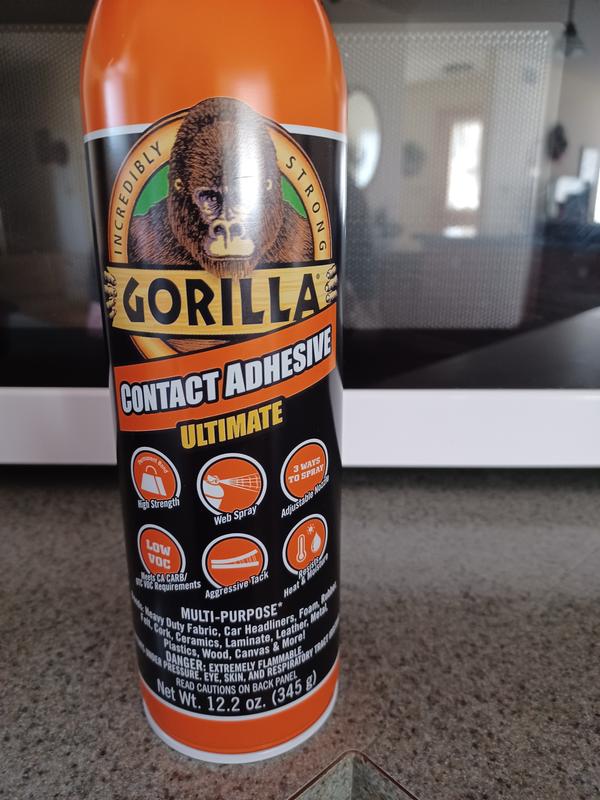 Gorilla Contact Adhesive Ultimate, 12.2oz Web Spray Adhesive, White, (Pack of 2)
