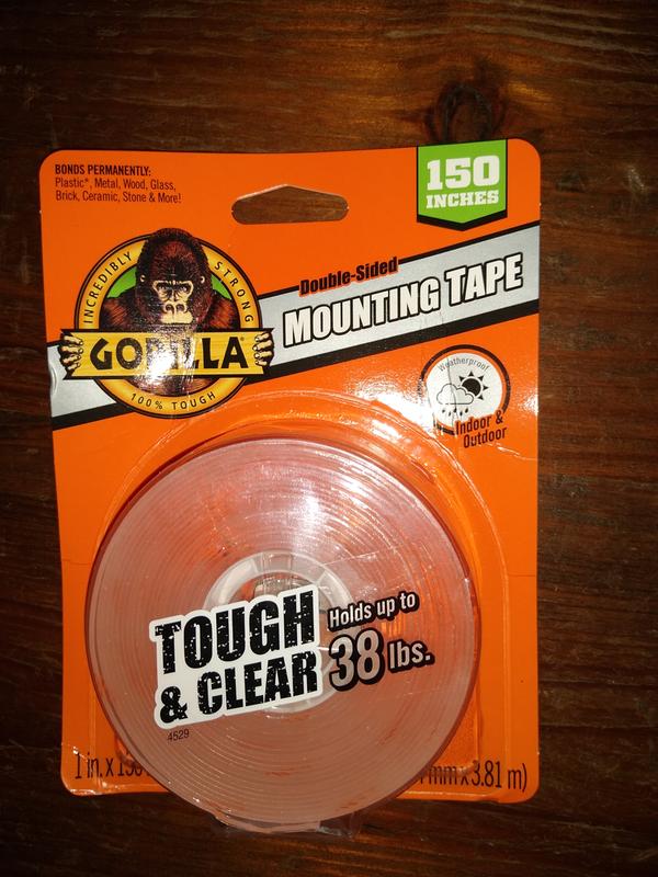 Gorilla 104671: Tough & Clear Mounting Tape – 4 ft Length x 2 Width –