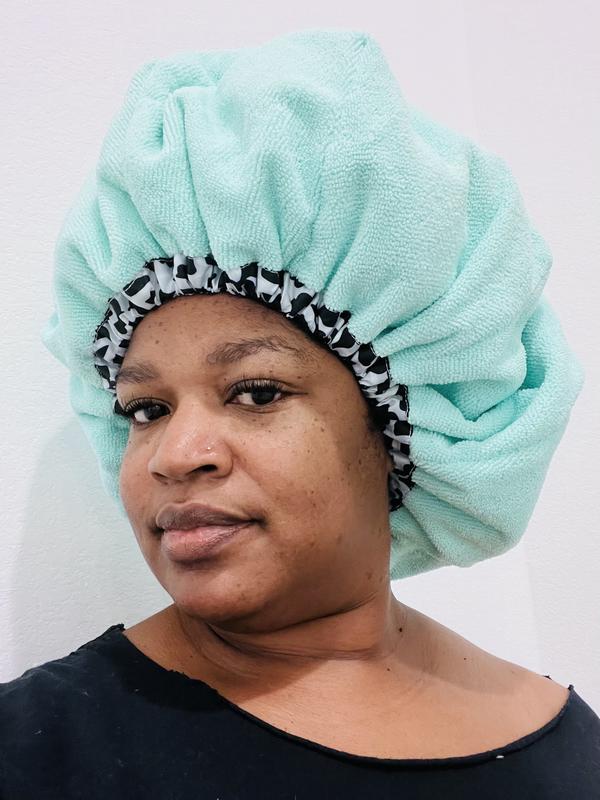 Shower cap deals with terry cloth