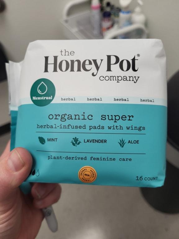 The Honey Pot Company Herbal Super Pads With Wings, Organic Cotton