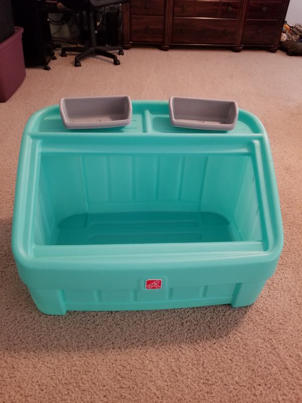 Step2 2-In-1 Tan Toy Storage Box & Art Lid Plastic Toy Chest