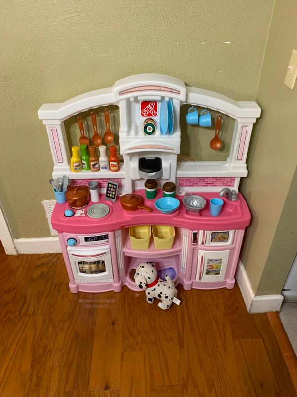 Step2 Fun with Friends Kitchen Set for Kids – Tan – Includes Toy Kitchen  Accessories, Interactive Features for Pretend Play – Indoor/Outdoor Toddler