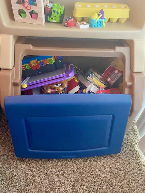 Step2 Lift and Hide Bookcase Storage Chest, Blue/Tan