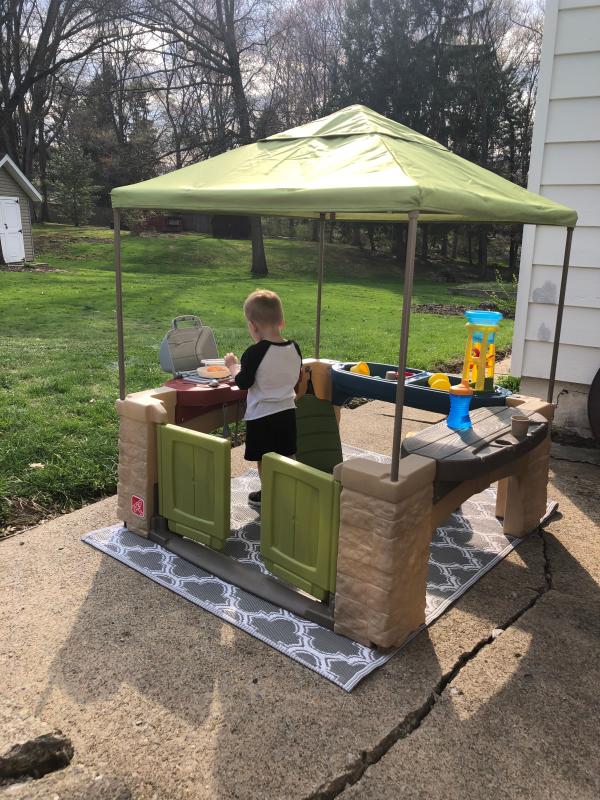 All around playtime patio with best sale canopy playhouse