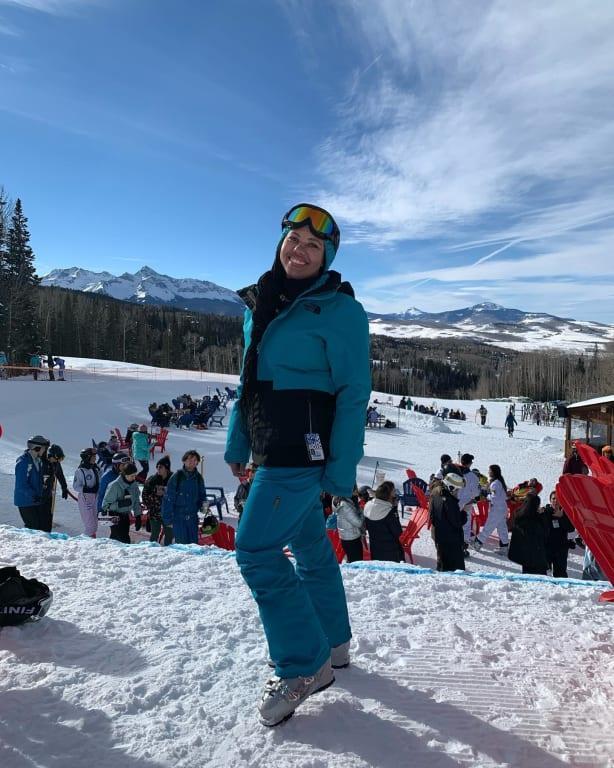 Customer photo for "Perfect Pants for Winter Skiing"