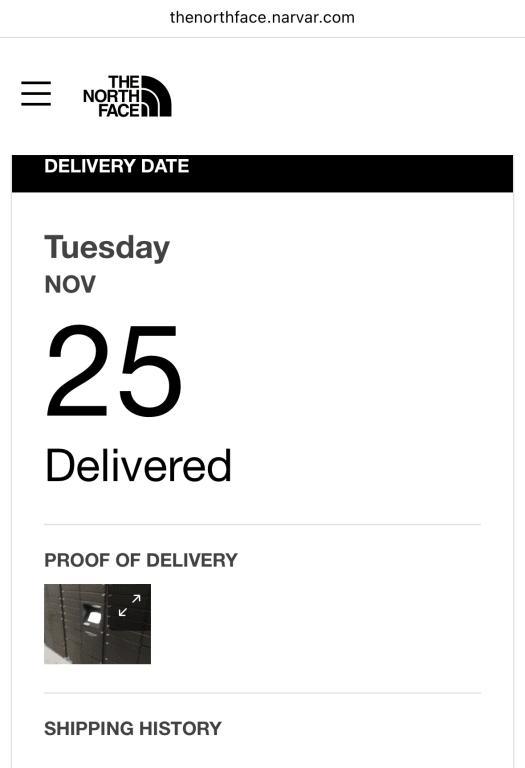 Customer photo for "I would not recommend buying items from North Face online."