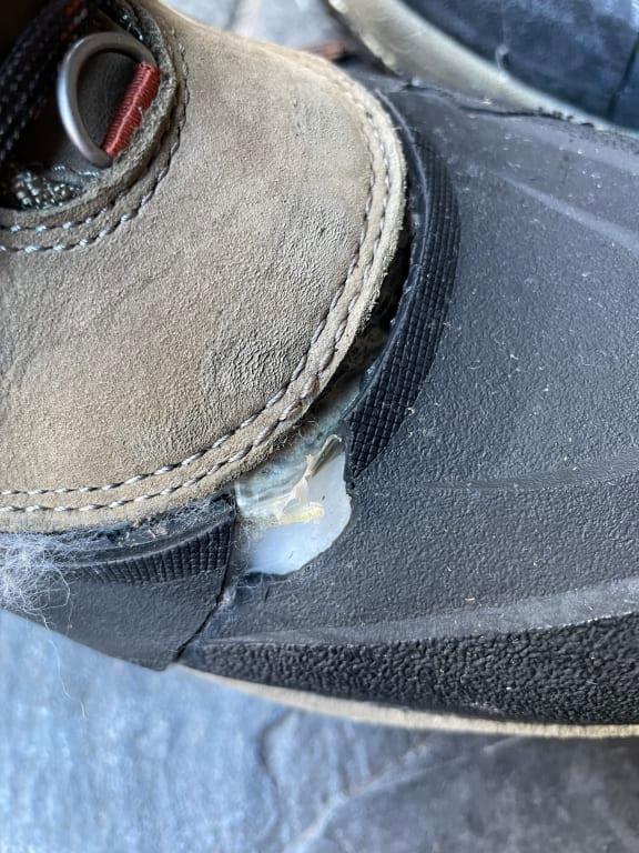 Customer photo for "Boots literally fell to pieces - horrible quality"