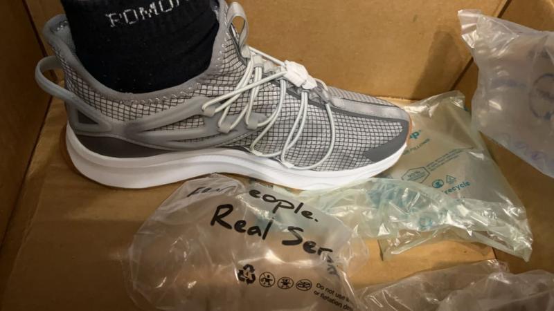Customer photo for "Wearing a very comfortable pair of shoes"