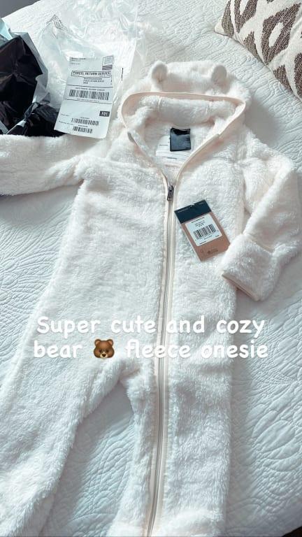 Customer photo for "BEST baby fleece zip up, super cute!"