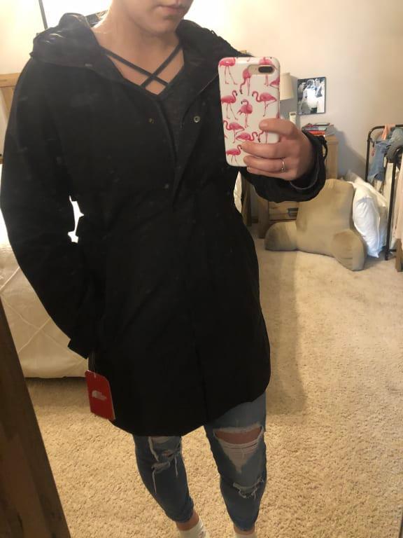 Customer photo for "obsessed with this coat"