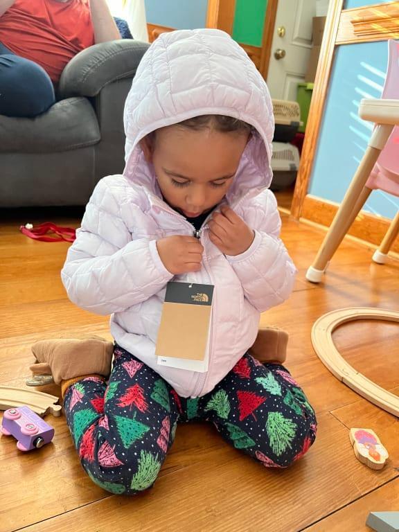 Customer photo for "Warm jacket and pretty color!"