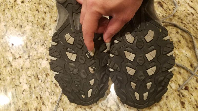Customer photo for "Used once, outsole is falling apart"