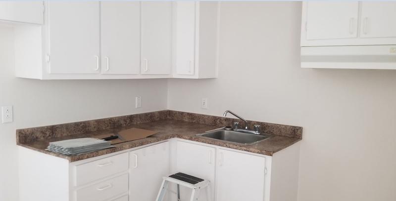 Dingy kitchen before