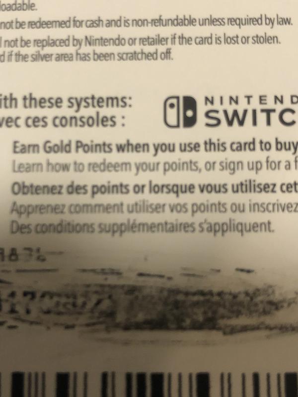 scratched nintendo eshop card