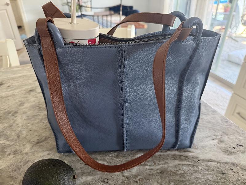 Los Feliz Leather Zipper Satchel Bag