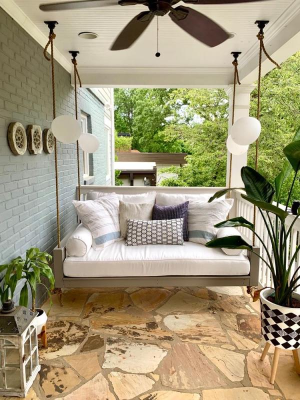 Amish Casual Malvern Porch Swing Bed, Twin Oak