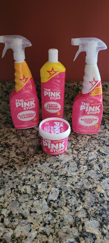 Pack The Pink Stuff Pasta Limpiadora Multiuso 850 g + Limpiador Multiuso  750 ml + Limpiador Baño Espuma 750 ml + Limpiador Inodoro Antisarro 750 ml  - Clean Queen