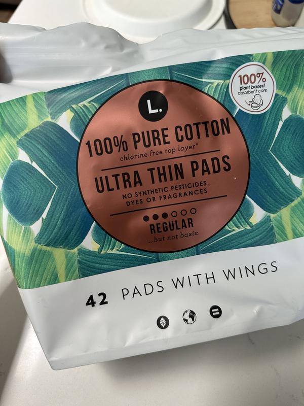 L. Ultra Thin Unscented Pads With Wings, Regular Absorbency, 42 Ct