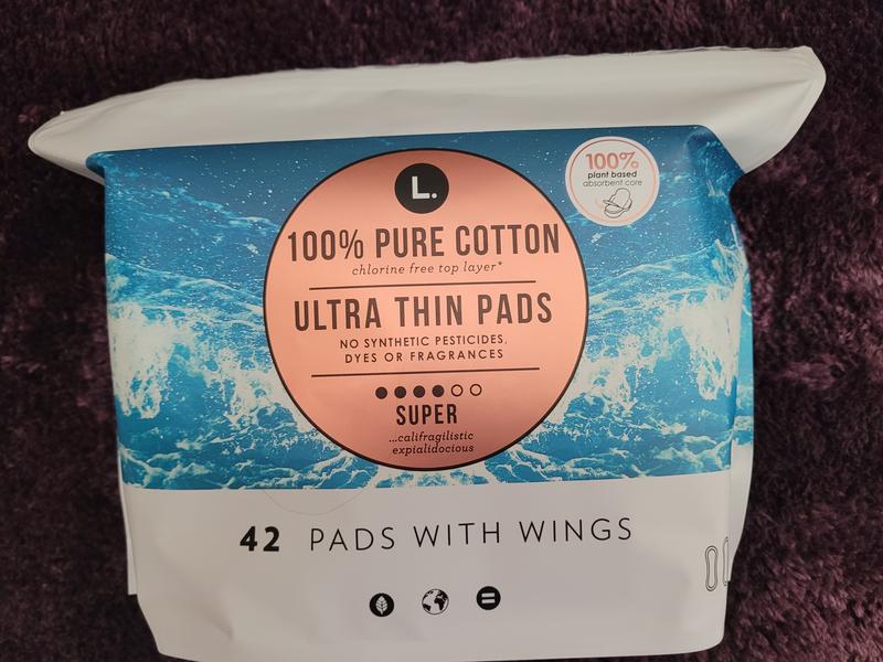 L. Chlorine Free Ultra Thin Super Absorbency Pads with Wings - 42ct