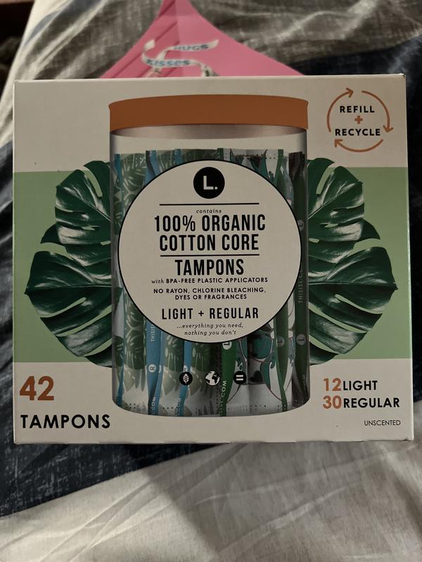 L. Organic Cotton Tampons Multipack - Light + Regular 42 Count