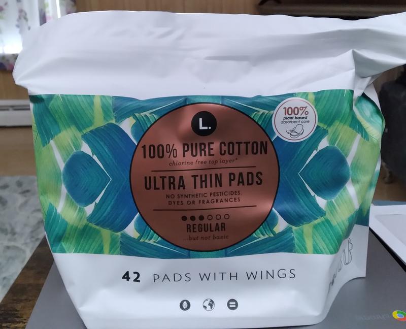 L. Pads with Wings Ultra Thin Regular Chlorine Free Unscented - 42