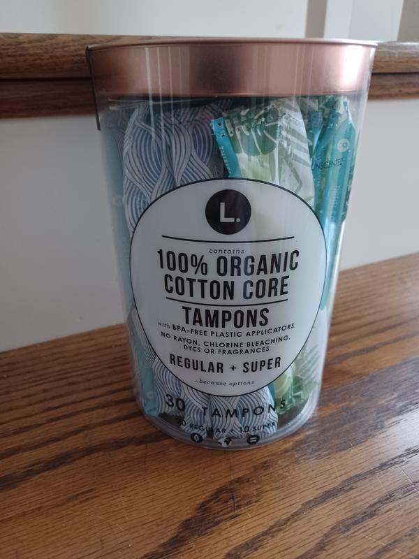 L. Organic Cotton Tampons Multipack - Regular + Super 30 Count