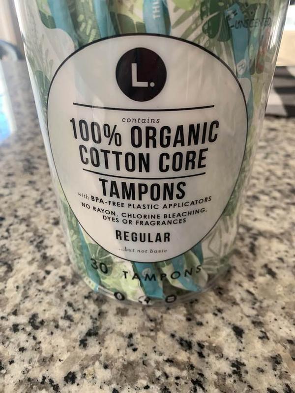 L. Organic Cotton Tampons Multipack, Regular/Super Absorbency, Free From  Chlorine Bleaching Pesticides Fragrances Or Dyes, Bpa-Free Plastic