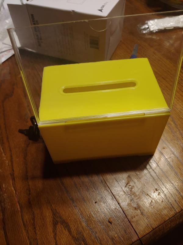 AdirOffice Acrylic Clear Locking Suggestion Box at