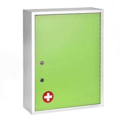 AdirMed White Steel Large Wall Mount Dual Lock Medical Security Medicine Cabinet