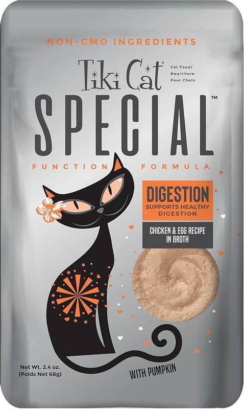 Tiki Cat Solutions Mousse, Digestion, Chicken & Egg Recipe in Broth Cat Food, 2.4 oz., Case of 12