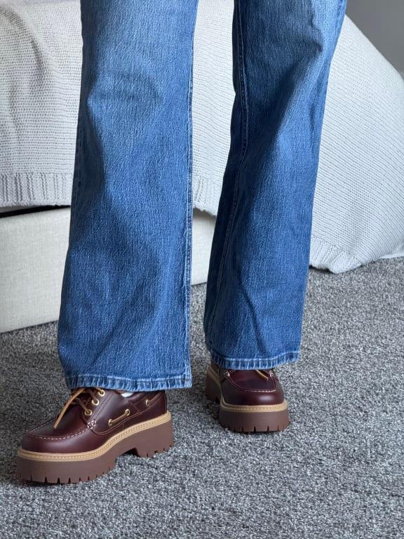 Wearing the shoes