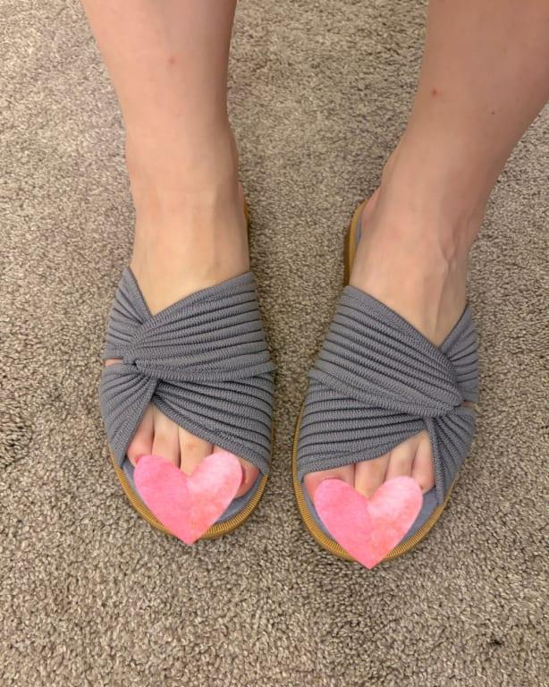Customer photo for "Quality Sandals, but hard to stay on my feet"