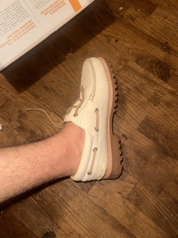 Customer photo for "Stylish shoe, with easy break in."