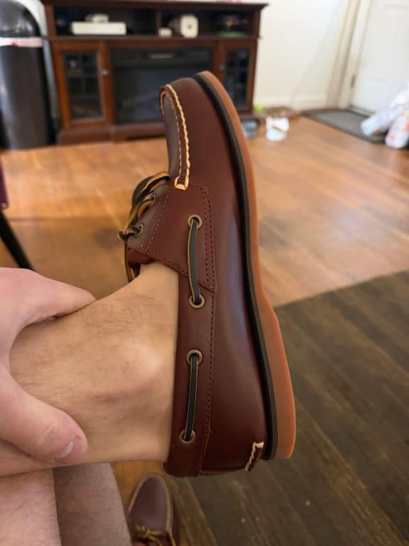 Side of shoe on