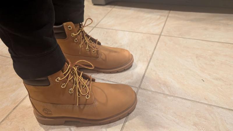 Me wearing my size 6 Timberlands