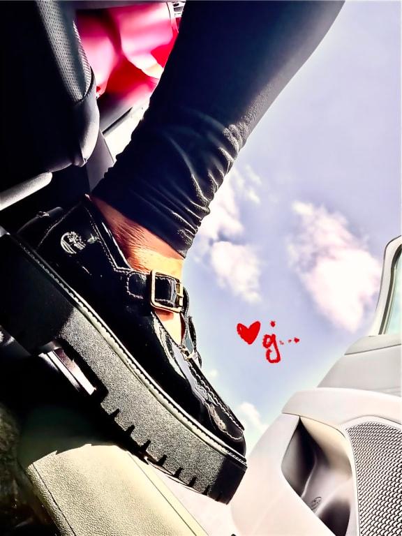 Changing out my heels during lunch ;)
