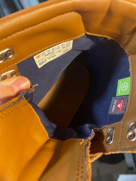 The hard ridge in the shoe on left