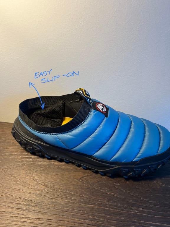 Flexible mesh heal tap allows for this shoes to be worn as a slip-on or a more securely fitting shoe