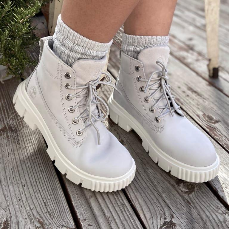 TIMBER LAND Women's Greyfield レザーブーツLight Grey White Women's Greyfield Canvas Boots