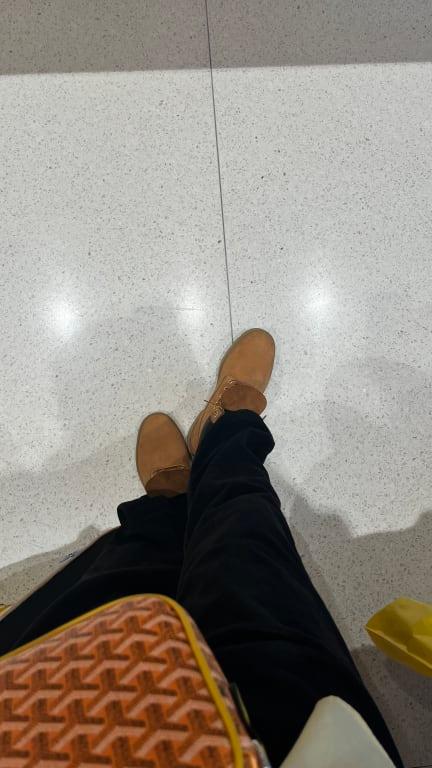 "The shoes match the bag"