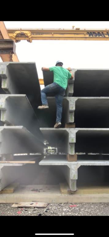 Climbing precast concrete in my timberland pro boondocks!