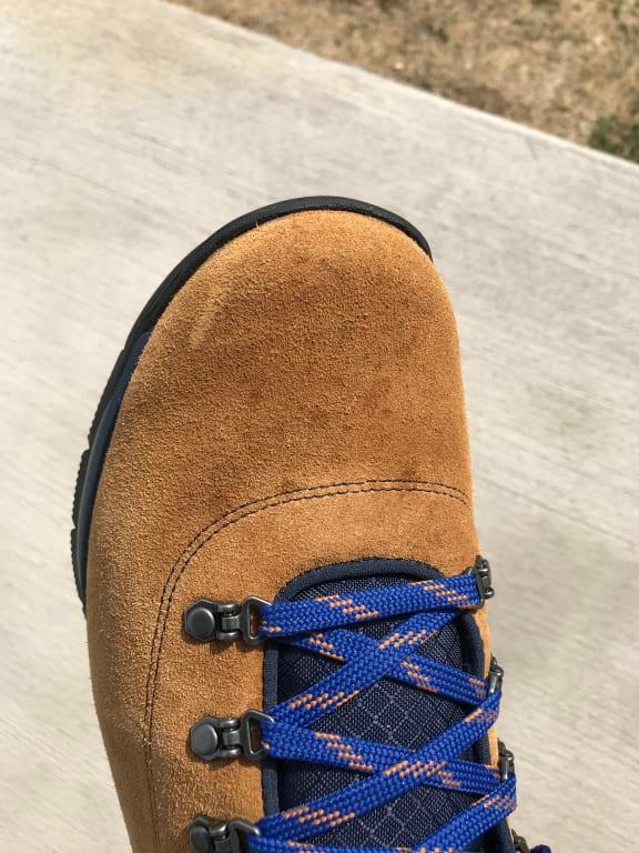 Left shoe with slight water marks