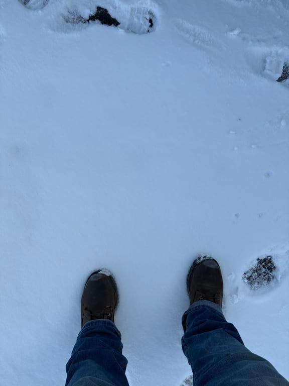 Snow on a metal roof
